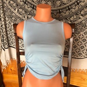 Caution To The Wind drawstring side crop top